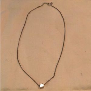 Silver necklace with square pendant